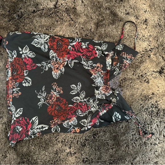 Black Floral Pajama Set Japna Lounge Made in India - Picture 6 of 7